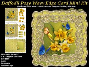 Daffodil Posy Wavy Edge Card Mini Kit