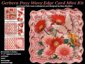 Gerbera Posy Wavy Edge Card Mini Kit