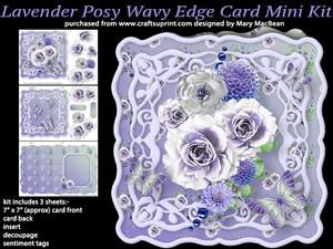 Lavender Posy Wavy Edge Card Mini Kit