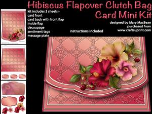 Hibiscus Flapover Clutch Bag Card Mini Kit