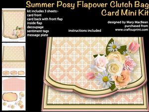 Summer Posy Flapover Clutch Bag Card Mini Kit