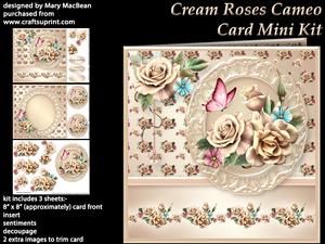 Cream Roses Cameo Card Mini Kit