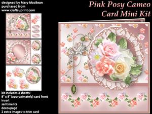 Pink Posy Cameo Card Mini Kit