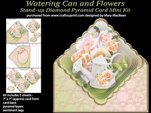 Watering Can and Flowers Diamond Pyramid Card Mini Kit