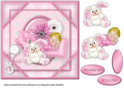 Hush Little Baby Corner Frame Card - Pink
