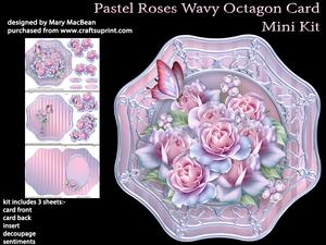 Pastel Roses Wavy Octagon Card Mini Kit