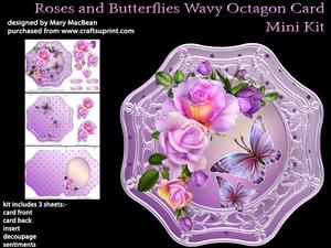 Roses and Butterflies Wavy Octagon Card Mini Kit