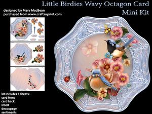 Little Birdies Wavy Octagon Card Mini Kit