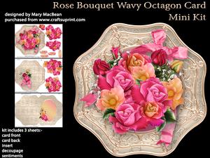 Rose Bouquet Wavy Octagon Card Mini Kit