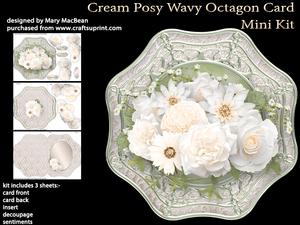 Cream Posy Wavy Octagon Card Mini Kit