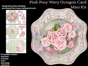 Pink Posy Wavy Octagon Card Mini Kit