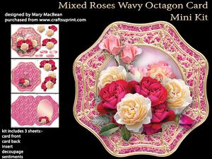 Mixed Roses Wavy Octagon Card Mini Kit