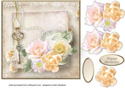 Pastel Posy Shabby Chic Card Front