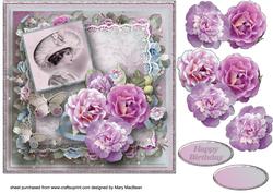 Pink Posy Shabby Chic Card Front