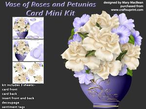 Vase of Roses and Petunias Card Mini Kit