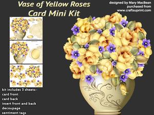 Vase of Yellow Roses Card Mini Kit