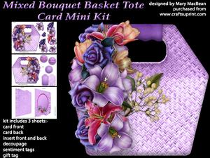 Mixed Bouquet Basket Tote Card Mini Kit