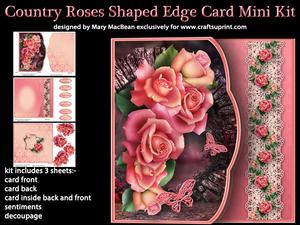 Country Roses Shaped Edge Card Mini Kit