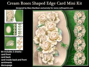 Cream Roses Shaped Edge Card Mini Kit