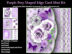 Purple Posy Shaped Edge Card Mini Kit