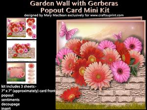 Garden Wall with Gerberas Popout Card Mini Kit