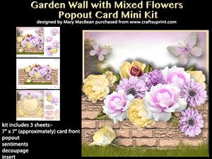 Garden Wall with Mixed Flowers Popout Card Mini Kit