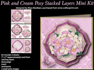 Pink and Cream Posy Stacked Layers Mini Kit