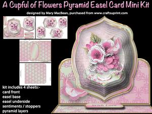 A Cupful of Flowers Pyramid Easel Card Mini Kit