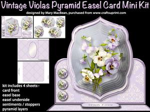 Vintage Violas Pyramid Easel Card Mini Kit