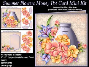 Summer Flowers Money Pot Card Mini Kit