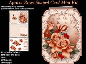 Apricot Roses Shaped Card Mini Kit