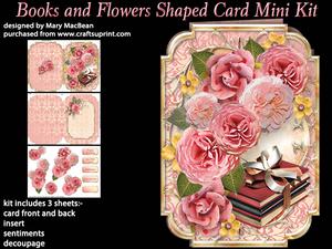 Books and Flowers Shaped Card Mini Kit