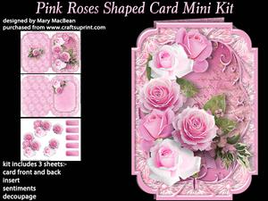 Pink Roses Shaped Card Mini Kit