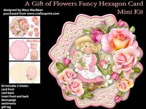 A Gift of Flowers Fancy Hexagon Card Mini Kit