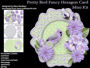 Pretty Bird Fancy Hexagon Card Mini Kit
