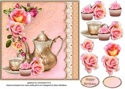 Coffee Time Lacy Border Card Front