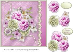 Garden Bouquet Lacy Border Card Front