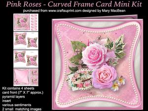 Pink Roses - Curved Frame Card Mini Kit