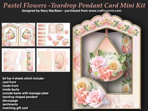 Pastel Flowers - Teardrop Pendant Card Mini Kit