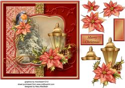 Christmas Lantern Decoupage Card Front