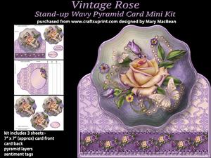 Vintage Rose - Stand-up Wavy Pyramid Card Mini Kit