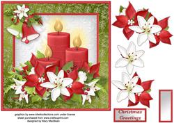 Christmas Candles Decoupage Card Front