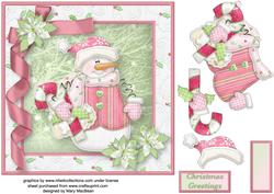 Snowman Gifts Decoupage Card Front