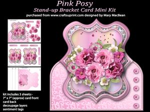 Pink Posy - Stand-up Bracket Card Mini Kit