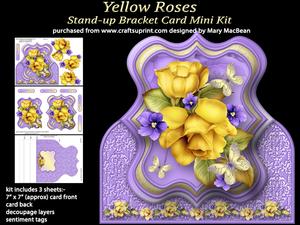 Yellow Roses - Stand-up Bracket Card Mini Kit