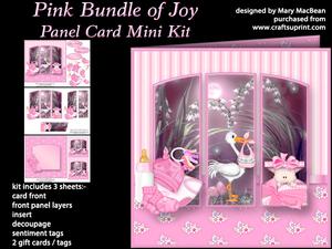 Pink Bundle of Joy Panel Card Mini Kit