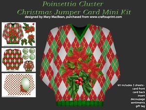 Poinsettia Cluster - Christmas Jumper Card Mini Kit