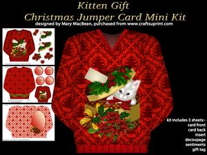 Kitten Gift - Christmas Jumper Card Mini Kit