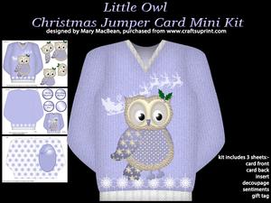 Little Owl - Christmas Jumper Card Mini Kit