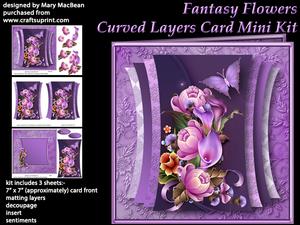 Fantasy Flowers - Curved Layers Card Mini Kit
